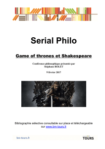 Game of thrones et Shakespeare - Bibliothèque-Municipale-de