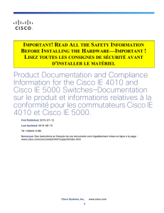 Product Documentation and Compliance Information for the Cisco IE