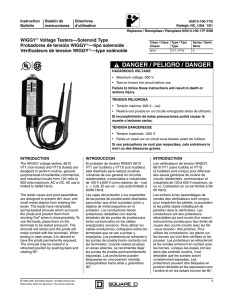 WIGGY Voltage Testers—Solenoid Type, Class 6610