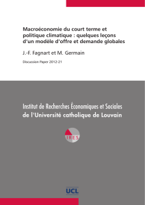 Macroéconomie du court terme et politique climatique : quelques