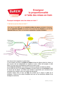 Enseigner la proportionnalité à l`aide des mises en