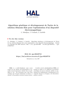 Algorithme génétique et développement de Taylor de la