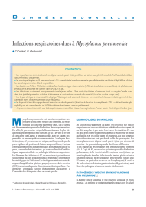 Infections respiratoires due à Mycoplasma pneumomania