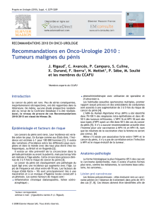 Recommandations en Onco-Urologie 2010 : Tumeurs