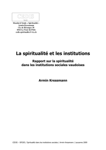 La spiritualité et les institutions