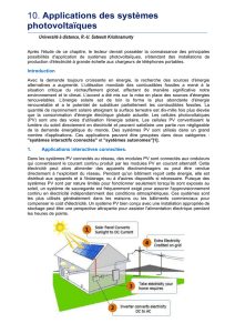 Applications des systèmes photovoltaïques