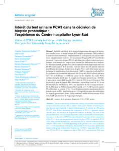 Intérêt du test urinaire PCA3 dans la décision de biopsie prostatique