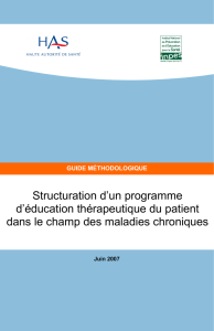 Structuration d`un programme d`éducation