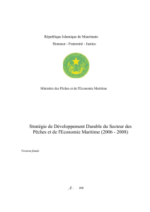 Stratégie de Développement Durable du Secteur des Pêches et de l