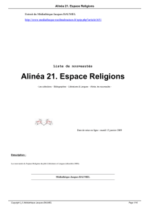 Alinéa 21. Espace Religions - Médiathèque Jacques BAUMEL