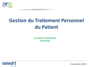 Gestion du Traitement Personnel du Patient Dr Frédéric