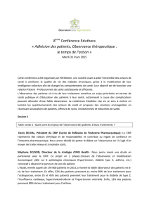 8 Conférence Eduthera « Adhésion des patients, Observance