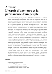 Arménie L`esprit d`une terre et la permanence d`un peuple