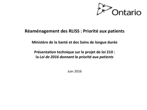 Réaménagement des RLISS : Priorité aux patients