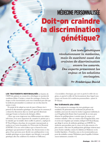 doit-on craindre la discrimination génétique?