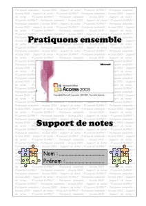 Support de notes Access 2003 - Site perso de Laurent DUPRAT