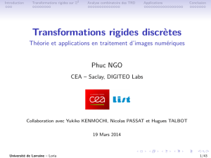 Transformations rigides discrètes - Théorie et applications en