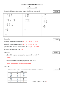 Correction du DEVOIR de Mathématiques A Calculette autorisée