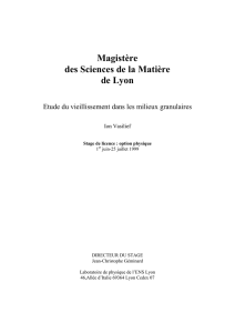 Etude du vieillissement dans les milieux granulaires