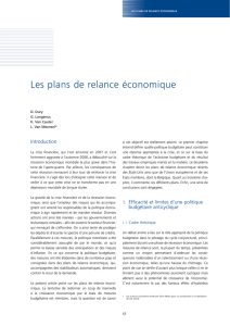 Les plans de relance économique