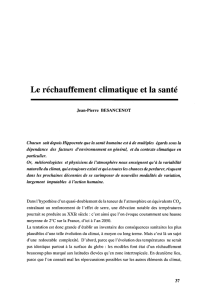 Le réchauffement climatique et la santé