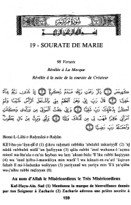 19 - sourate de marie - Grande Mosquée de Lyon