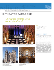 Une église comme levier social et culturel THÉÂTRE PARADOXE