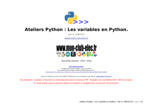 Ateliers Python : Les variables en Python.
