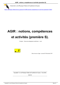 AGIR : notions, compétences et activités (première S).