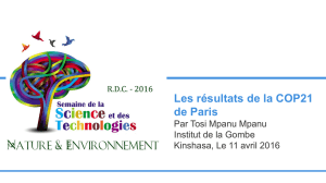 Présentation des résultats de la COP 21 de Paris