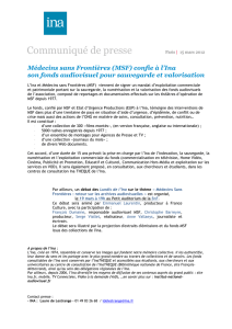 Médecins sans Frontières (MSF) - Institut national de l`audiovisuel