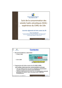 Surveillance des consommations des SHA - CCLIN Paris-Nord