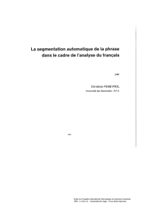 La segmentation automatique de la phrase dans le cadre de l