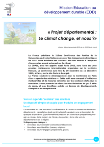 Projet départemental : Le climat change, et nous