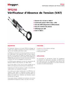 TPT210 Vérificateur d`Absence de Tension (VAT)