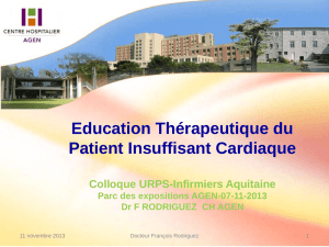 L`Éducation Thérapeutique du Patient insuffisant cardiaque