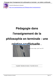 Pédagogie dans l`enseignement de la philosophie en terminale