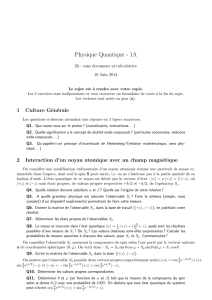 Physique Quantique - 1A