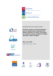 Standards, Options et Recommandations pour le traitement péri