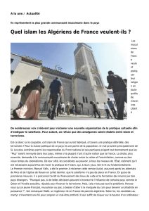 Quel islam les Algériens de France veulent-ils ?: Toute l