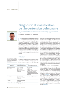 Diagnostic et classification de l`hypertension pulmonaire