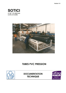 Documentation technique des tubes PVC pression