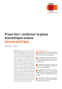 Franc fort : renforcer la place économique suisse dossierpolitique