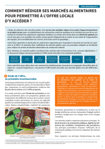 COMMENT RÉDIGER SES MARCHÉS ALIMENTAIRES POUR