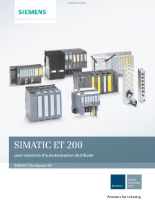 Brochure:"SIMATIC ET 200 - Pour solutions d`automatisation