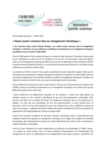 « Notre avenir commun face au changement climatique »