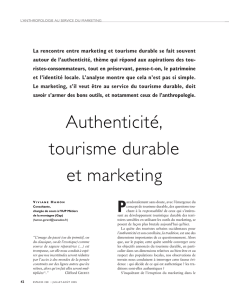 Authenticité, tourisme durable et marketing