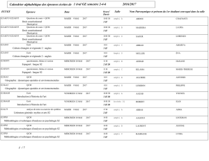Calendrier alphabétique des épreuves écrites de 2016/2017 1 éval