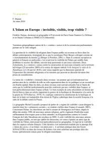 L`Islam en Europe : invisible, visible, trop visible ?