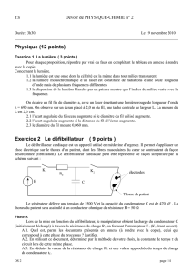Physique (12 points) Exercice 2 Le défibrillateur ( 9 points )